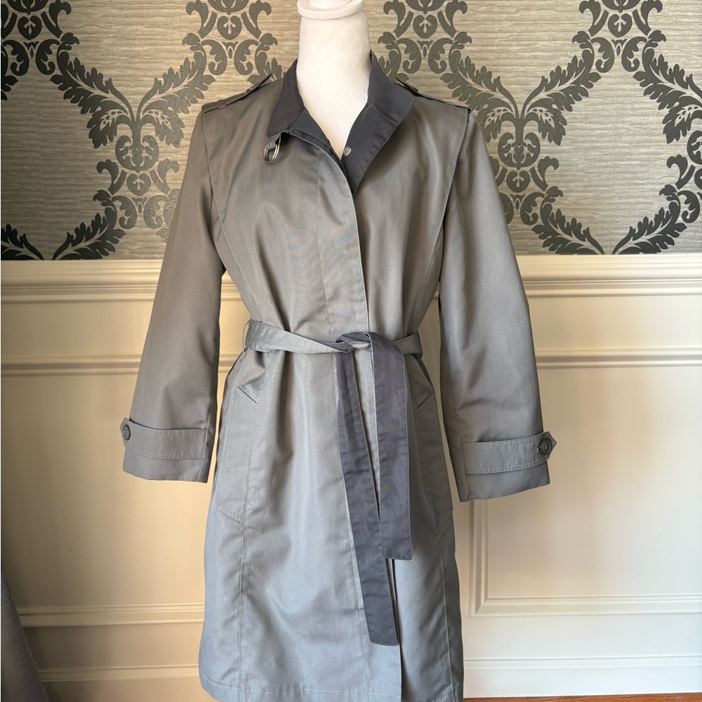 Vintage Misty Harbor Gray‎ Women's Lightweight Trench Coat 10P mid-length